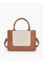 Textured Canvas Mini Tote Bag with Detachable Strap - 4