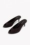 Onyx Brown Genuine Leather Heeled Slippers - 3