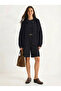 Women's Black Pointelle Knit Buttoned Shawl Collar Cardigan 20251121 - 2