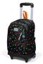Kids Black Colored Honeycomb Patterned Three-Compartment Wheeled School Backpack 34009 - 6