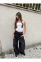 Black Wide Leg Denim Jean – Oversized Comfortable Cut Pants - 2