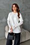 Women's White Lace Sleeve Oversized Modal Textured T-Shirt - 3