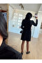 Black Padded Gathered Dress - 261018 - 2