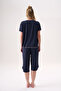 Bamboo Short Sleeve Capri Set with Ribbon Detail - 6