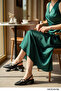 Elegant Black Square Low-Heel Pointed-Toe Belted Heel Shoes - 3
