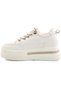 25Y492 Women's Genuine Leather High Sole Stone Sneaker Sports Shoes - 4