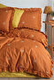 Ranforce 100% Cotton Embroidered Ruffle Duvet Cover Set - 4