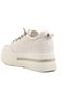 25Y492 Women's Genuine Leather High Sole Stone Sneaker Sports Shoes - 5