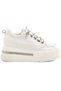 25Y492 Women's Genuine Leather High Sole Stone Sneaker Sports Shoes - 2