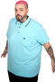 Mode XL Large Size Men's Lycra Single Jersey Polo Neck T-Shirt with Pockets 21558 Turquoise - 2