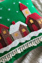 Winter Houses Themed Embroidered Decorative Throw Pillow Cover -Punch Embroidered Gaming Corner Decor Pillow-43X43 cm - 3