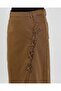 Denim Skirt with Lace Detail - Camel - 4