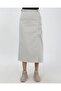 Denim Skirt with Lace Detail - Light Smoke Color - 4
