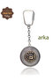 Ruby Stone Crescent and Star and Midyat Souvenir Double Sided Oxidized Silver Filigree Keychain 201025172 - 5