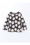 Lcw Baby Anthracite Crew Neck Floral Baby Girl Pajama Set - 2