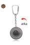 Ruby and Emerald Stone Zigzag Model Double-Sided Oxidized Silver Filigree Keychain 201025180 - 5