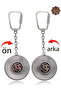 Ruby and Emerald Stone Flower Model Double Sided Oxidized Silver Filigree Key Chain 201025176