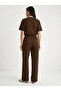 Women's Brown Comfortable Flexible Modal Top and Bottom Set 6126 60283949 - 5