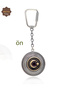 Ruby Stone Crescent and Star and Mardin Souvenir Double-Sided Oxidized Silver Filigree Keychain 201025171 - 4