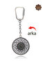 Ruby and Emerald Stone Drop Model Double-Sided Oxidized Silver Filigree Keychain 201025177 - 5