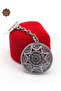 Ruby and Emerald Stone Ivy Model Double Sided Oxidized Silver Filigree Keychain 201025178 - 2