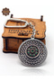 Ruby and Emerald Stone Zigzag Model Double-Sided Oxidized Silver Filigree Keychain 201025180 - 3