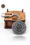 Ruby and Emerald Stone Star Model Double Sided Oxidized Silver Filigree Keychain 201025179 - 3