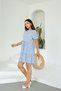 Women's Blue Patterned Short Sleeve Flounce Relaxed Fit Casual and Stylish Dress – Women's Dress - 5