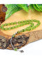 Transparent Green Barley Cut Silver Tassel Fire Amber Prayer Beads 201025213