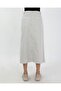 Denim Skirt with Lace Detail - Light Smoke Color - 5