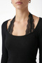 Women's Emma Lace Detailed Long Sleeve Black Basic Top / Blouse - 3