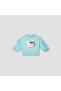 Cat Applique Sweatshirt with Long Sleeves - 2