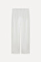 Women's Ecru Wide Leg Pleated Trousers - 2