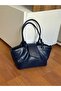 Faux Leather Women's Hand and Shoulder Bag with Strap Knot Detail - 3