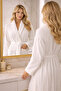 Corded Model Luxury Quality Microcotton 100% Cotton Unisex Women's Men's White Bathrobe - 5
