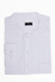 Men's Big Size Oversized Cut 100% Cotton Long Sleeve Court Collar Linen Effect Plain White Shirt