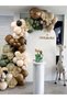 12INCH 35pcs 12 inch Sage Green Deer Print Gold Confetti Balloon Set Zoo Jungle Dinosaur Theme Birth - 8