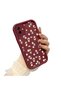 Samsung Galaxy A04 Compatible Cute Flower Patterned Claret Red Phone Case Soft Silicone - 2