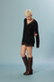 Lace-Detail V-Neck Sweater - 2