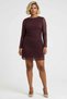 Women's Plus Size Mini Dress Boat Neck Long Sleeve Floral Pattern Knitted Tulle Fabric A-Line Stylish - 5