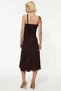 Women's Midi Dress Square Collar Thin Straps Sleeveless Gathered Tulle Knitted Patterned Stylish - 6