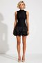 Women's Skirt Bodycon Mini Dress High Neck Sleeveless Lace Knitted Balloon Detailed Lined Short Length Stylish - 5