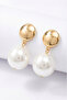 Women's Pearl Detailed White Color Ball Earrings - 2