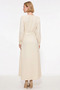 Women's Maxi Dress A-Line Crew Neck Long Sleeve Woven Look Plain Pattern Belted Unlined - 6