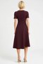 Women's Midi Dress Crew Neck Short Standard Sleeve Skater Pattern Plain Pattern Skirt with Opening at the Waist Woven - 6