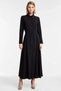 Women's Maxi Dress Shirt Collar Balloon Sleeve Long A-Line Woven Terryviscose Unlined Plain - 5