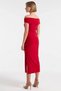 Women's Midi Dress Carmen Collar Sleeveless Knitted Fabric Plain Pattern Shirring Draping Detailed Unlined - 6