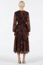 Women's Maxi Dress V-Neck Long Balloon Sleeve Shawl Pattern Skater Pattern Yoryo Chiffon Woven Lined Model - 6