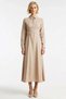 Women's Maxi Dress Lapel Long Sleeve Woven Fabric Plain Pattern Cross Belt Unlined Comfortable Fit - 5