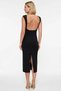 Women's Midi Dress Boat Neck Sleeveless Body-Hugging Woven Fabric Lined Back Detail Plain Pattern - 6